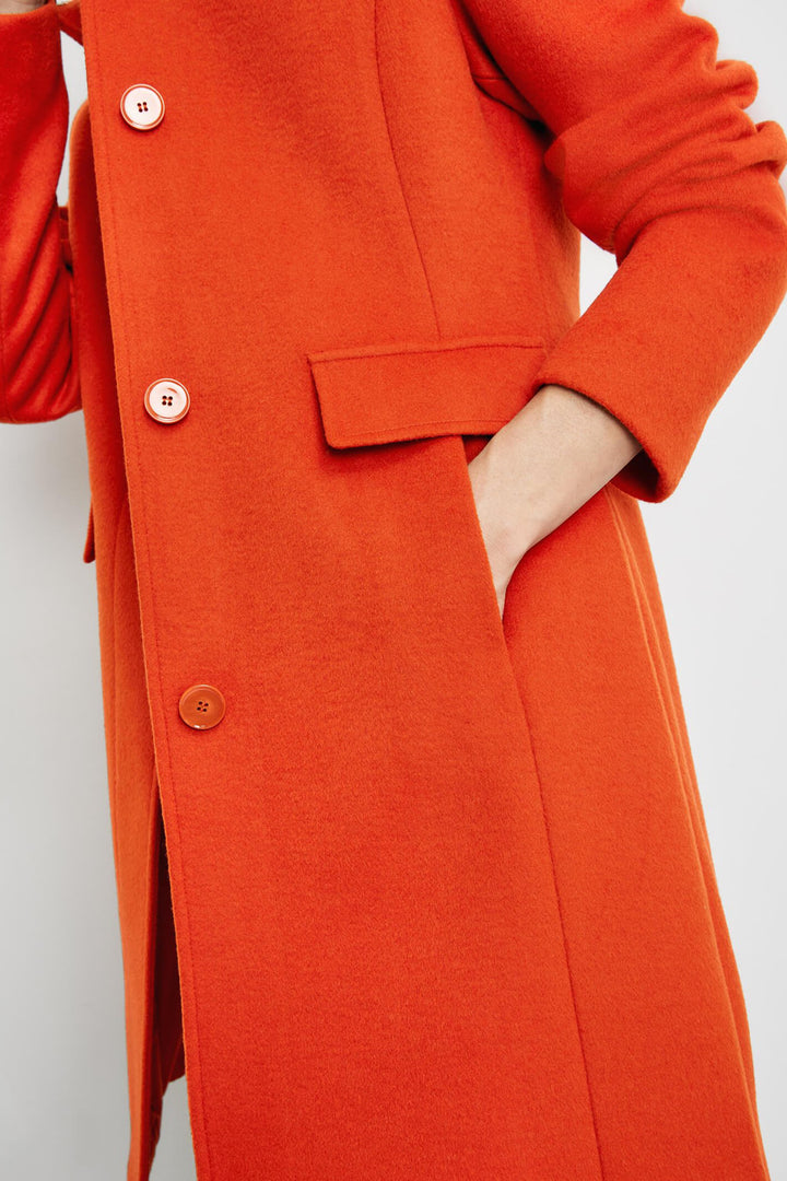 Gerry Weber 250235 Red Wool Mix High Neck Coat - Experience Boutique