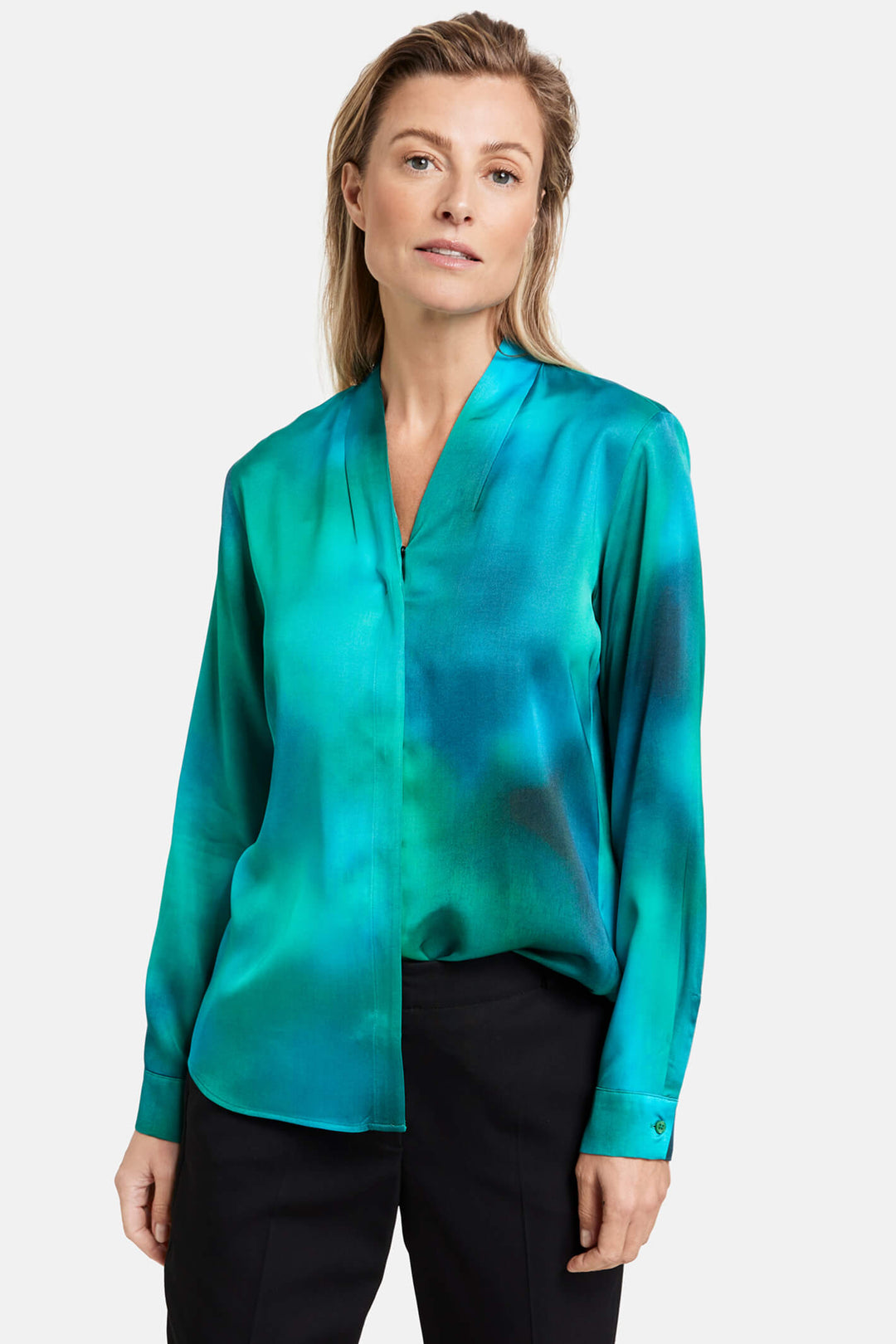 Gerry Weber 260042 Green Print Blouse - Experience Boutique