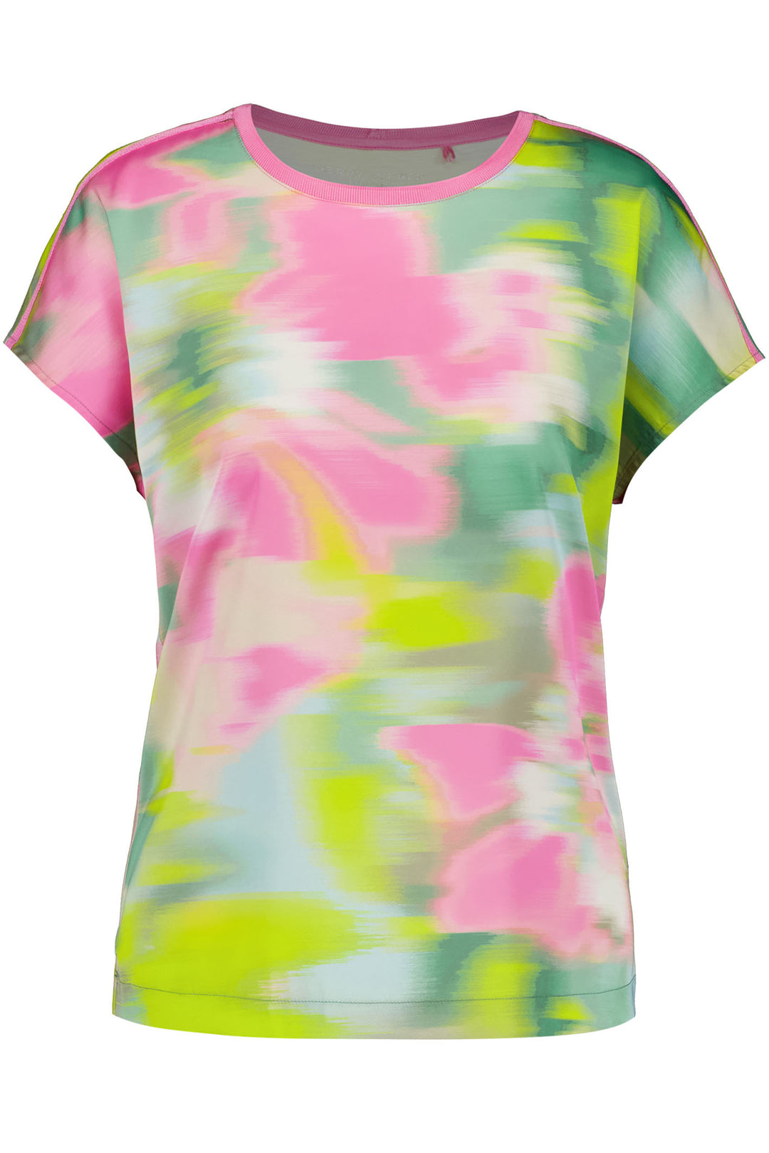 Gerry Weber 270037 Pink Watercolour Print EcoVero Top - Experience Boutique