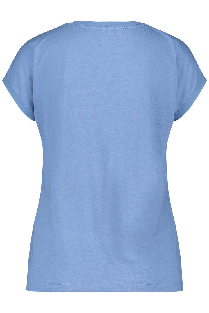 Gerry Weber 270092 Blue Hazy Sky V-Neck T-Shirt - Experience Boutique