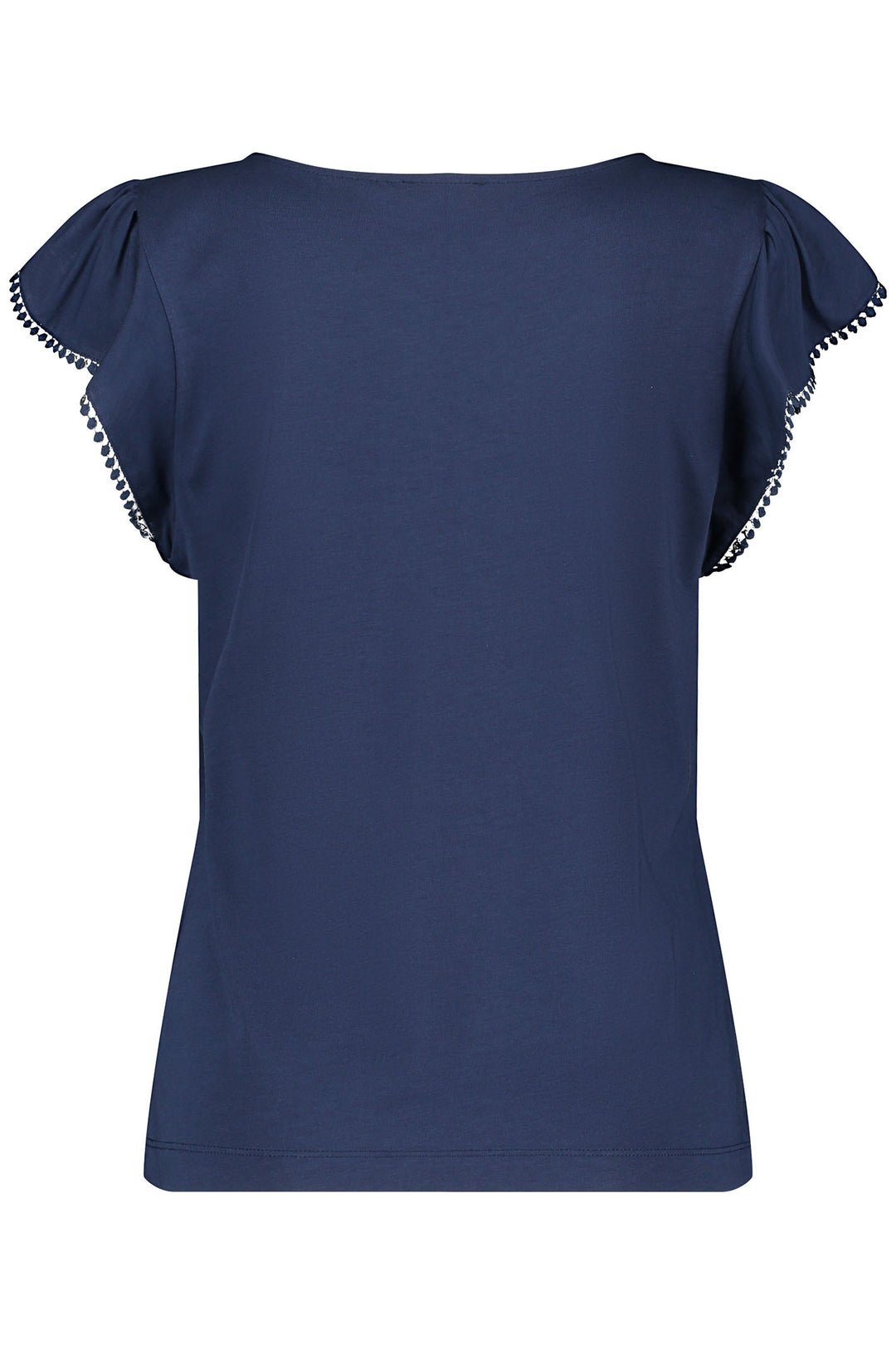 Gerry Weber 270148 Indigo Blue Ruffle Sleeve Top - Experience Boutique