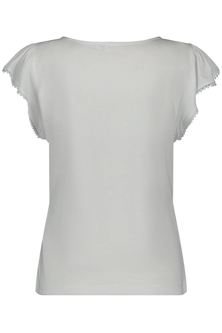 Gerry Weber 270148 White Ruffle Sleeve Top - Experience Boutique