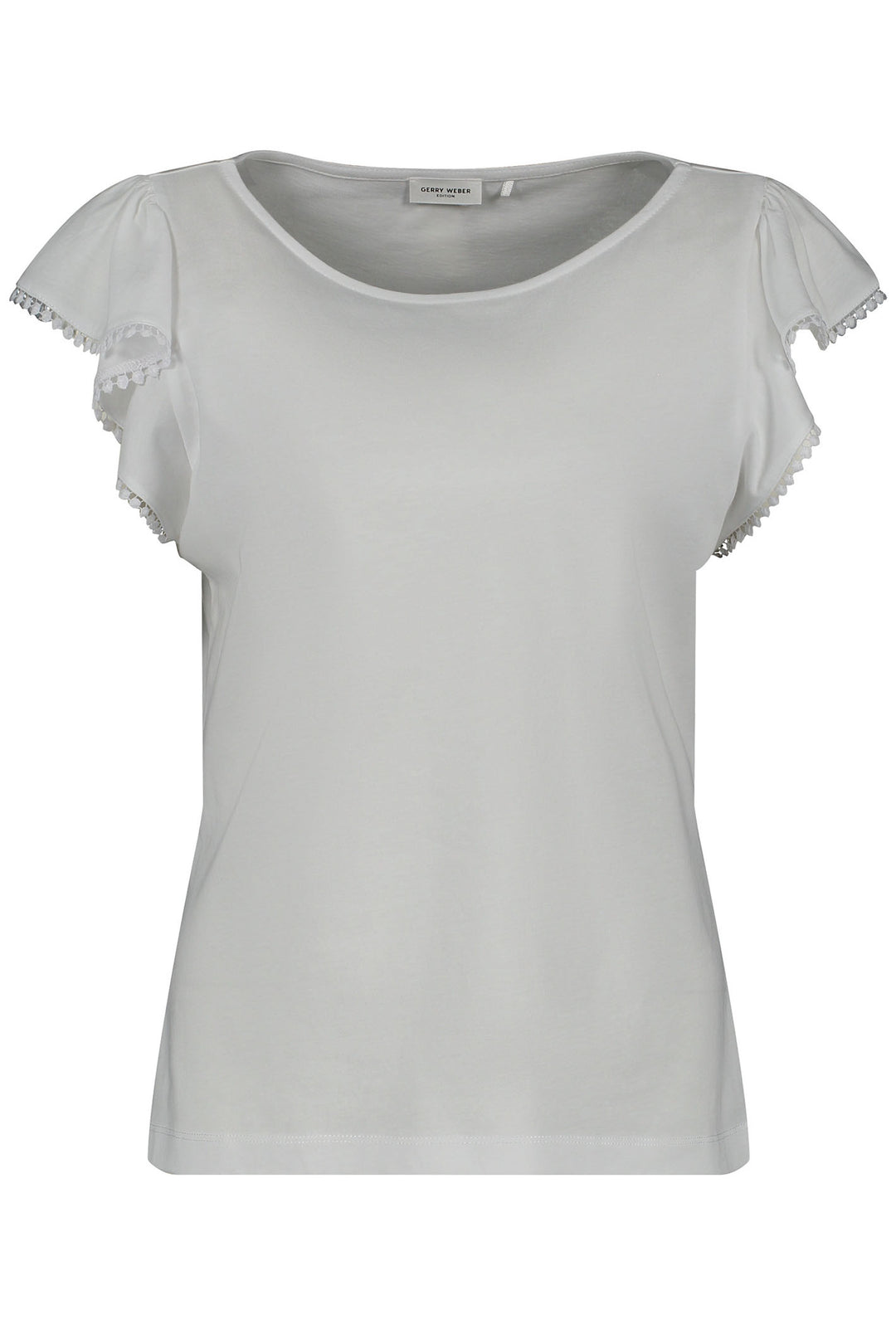 Gerry Weber 270148 White Ruffle Sleeve Top - Experience Boutique