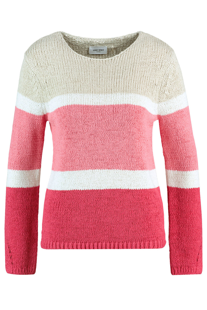 Gerry Weber 270538 3092 Coral Ombre Knitted Jumper - Experience Boutique