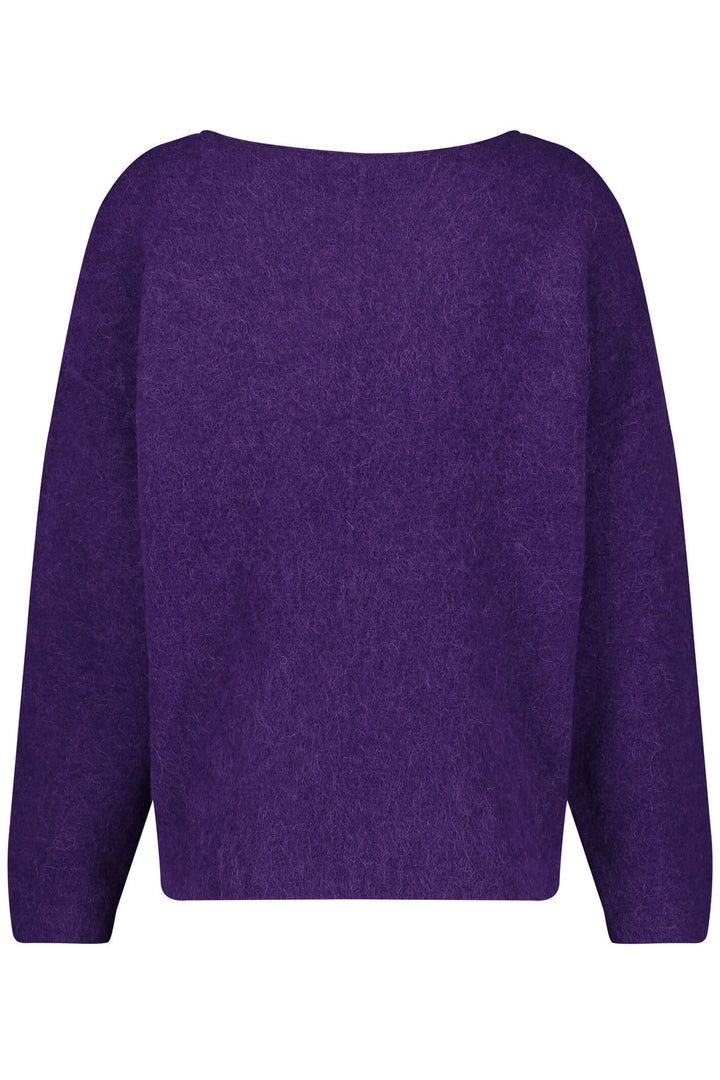 Gerry Weber 271045 Dark Violet Wool Blend Knitted Jumper - Experience Boutique