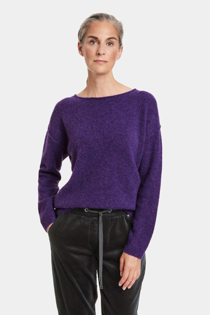 Gerry Weber 271045 Dark Violet Wool Blend Knitted Jumper