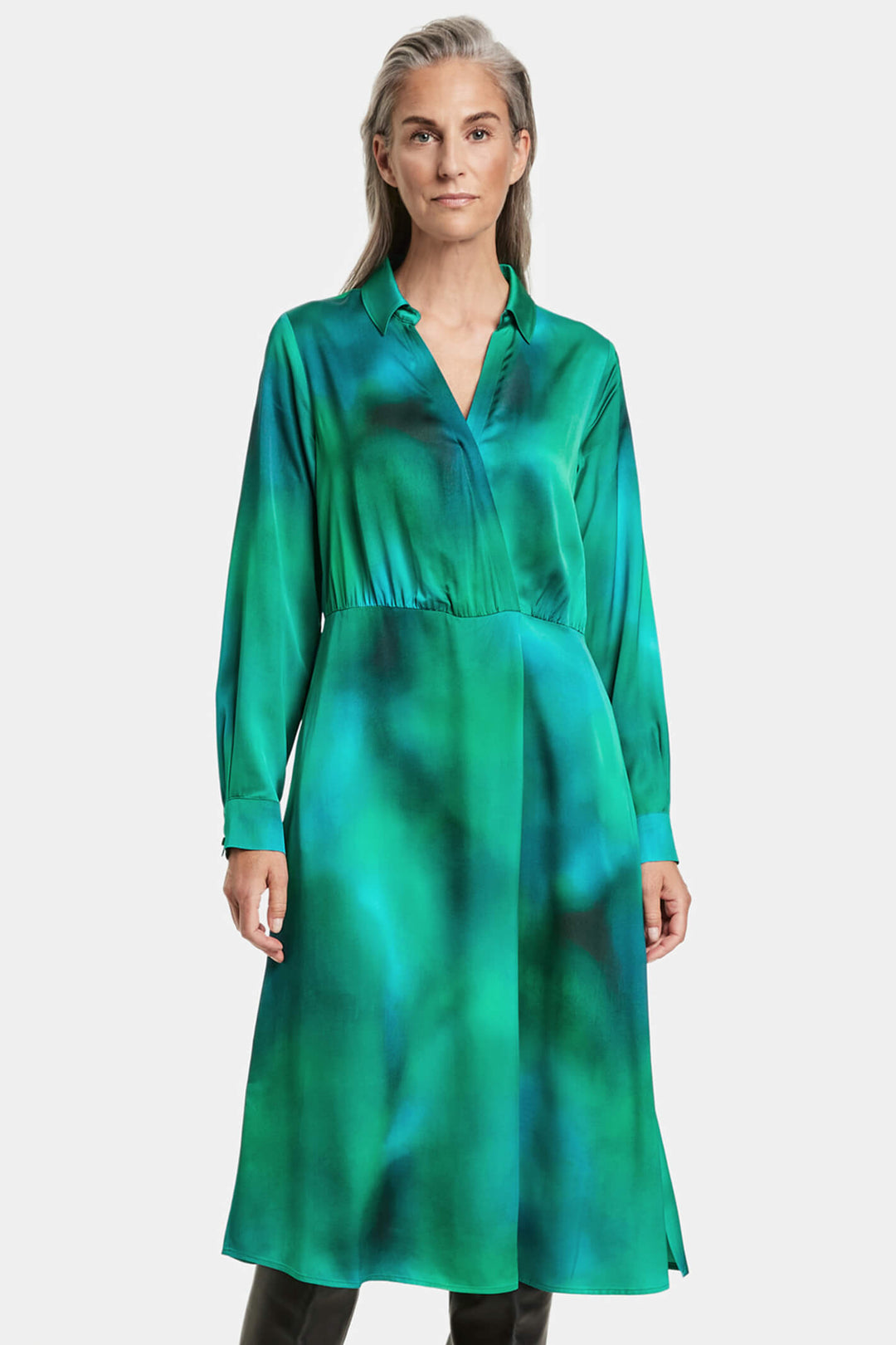 Gerry Weber 280029 Green Print Shirt Dress - Experience Boutique