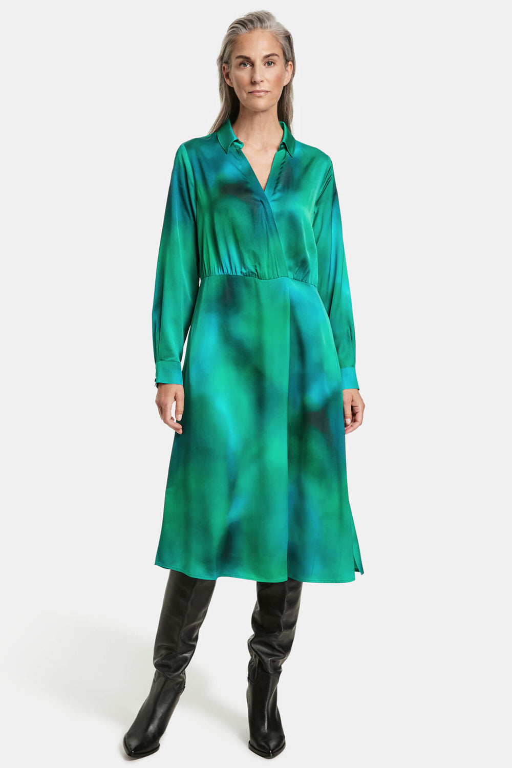Gerry Weber 280029 Green Print Shirt Dress - Experience Boutique