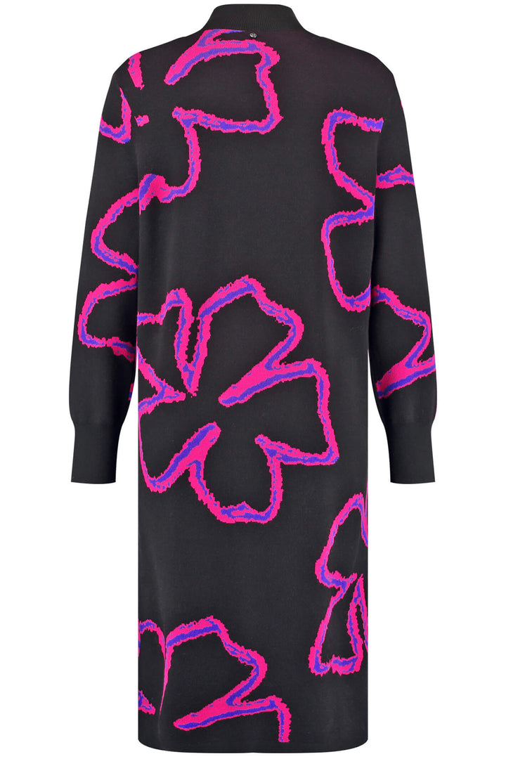 Gerry Weber 280049 Black & Pink Abstract Floral Print Sweater Dress - Experience Boutique