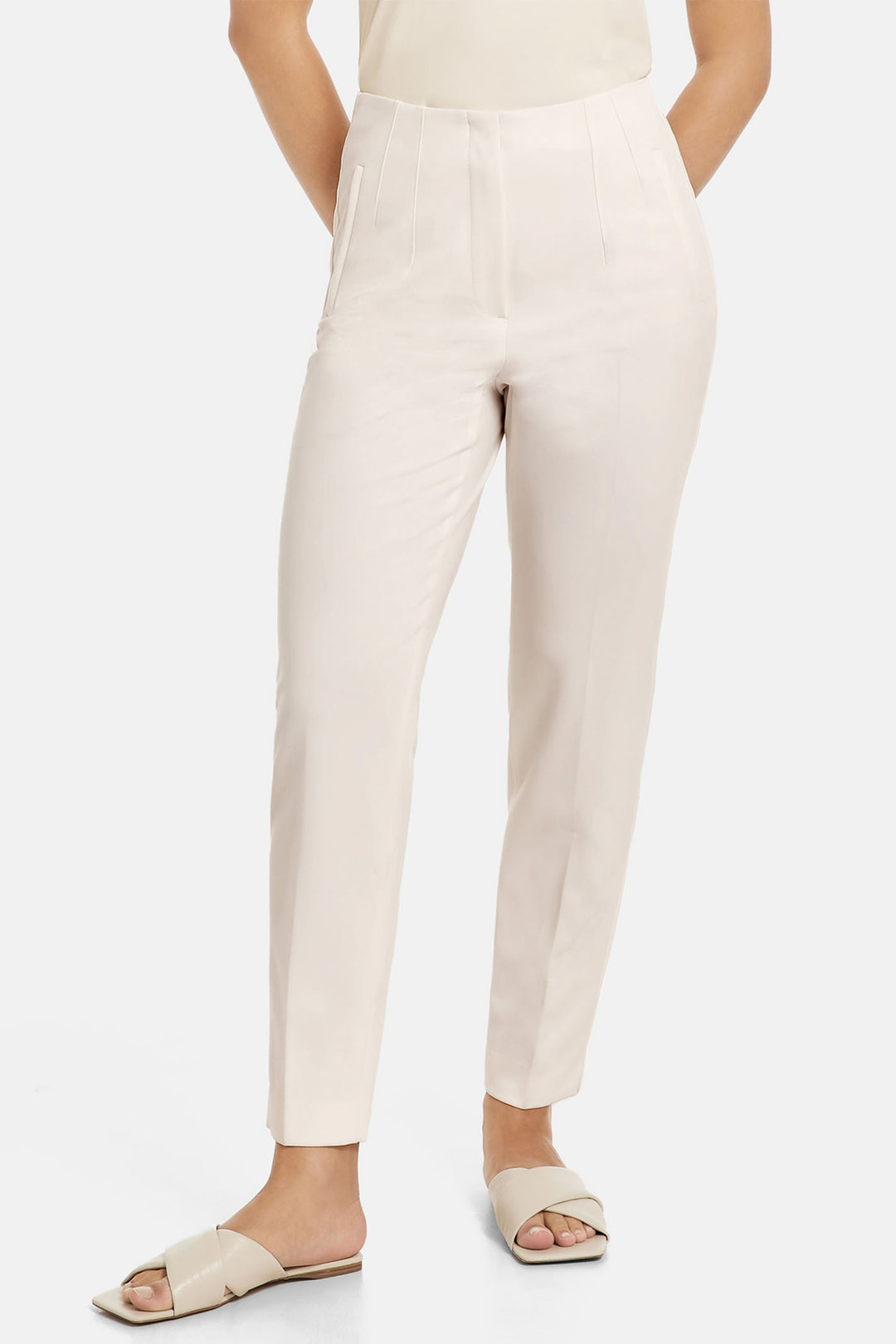Gerry Weber 320014 Whisper White Straight Leg Trousers - Experience Boutique