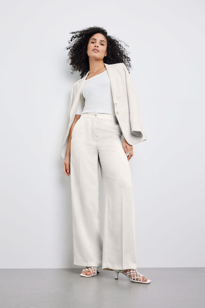 Gerry Weber 320025 Off White Wide Leg Trousers