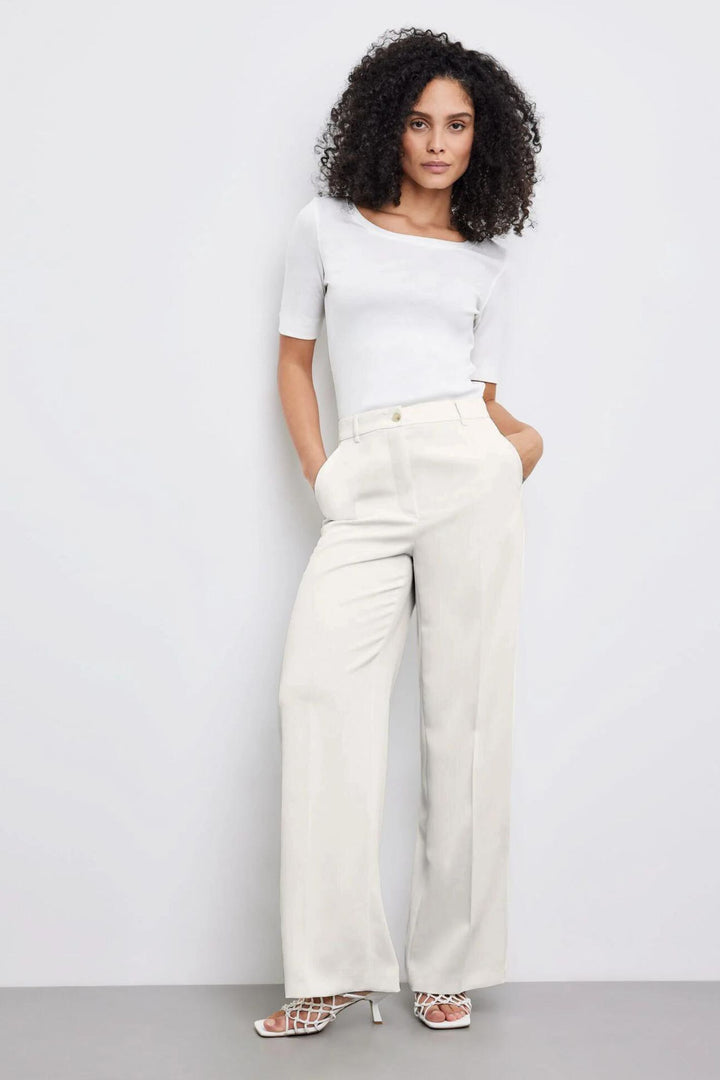 Gerry Weber 320025 Off White Wide Leg Trousers