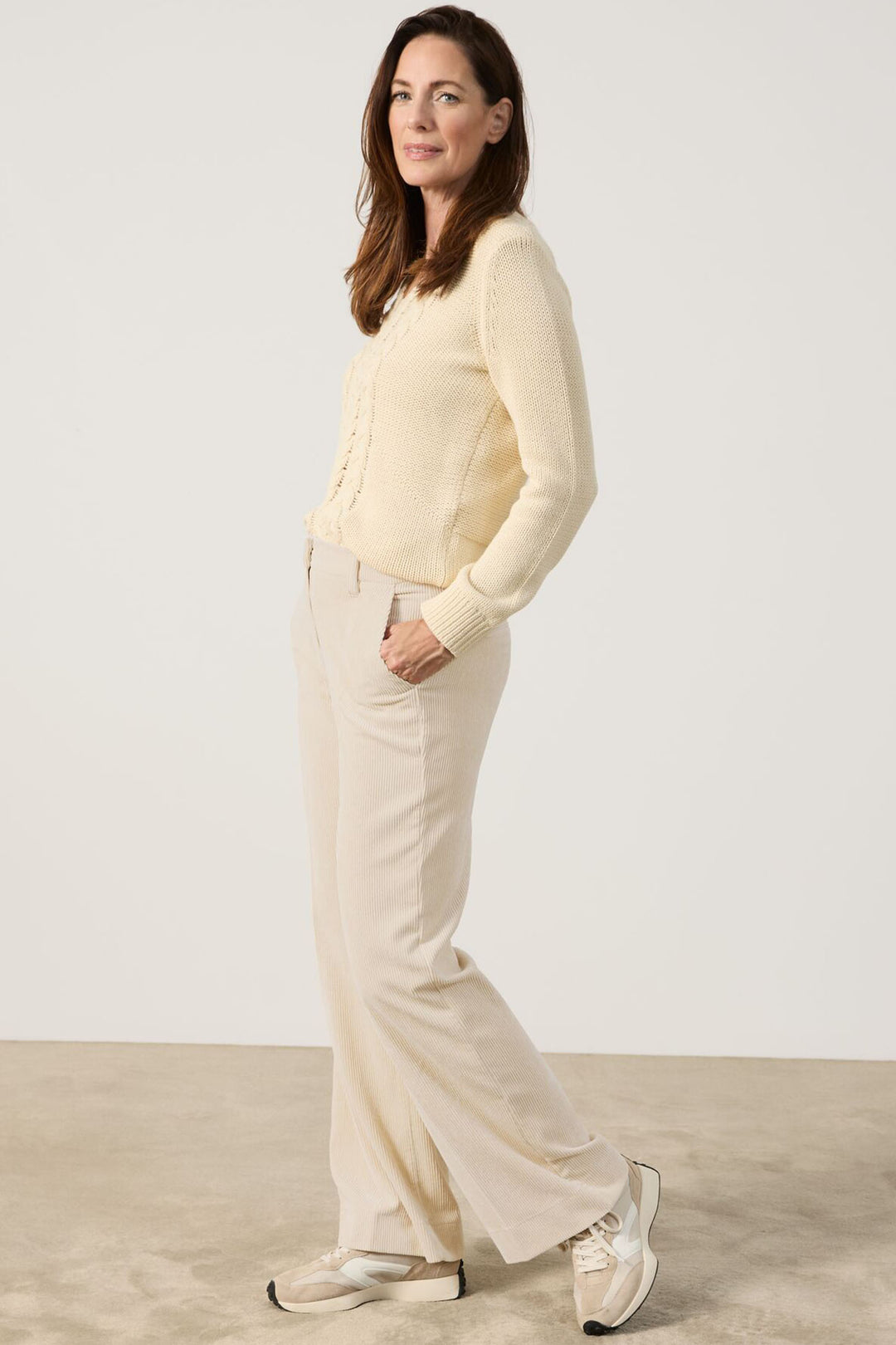 Gerry Weber 322021 MIRJA Cream Wide Leg Trousers - Experience Boutique