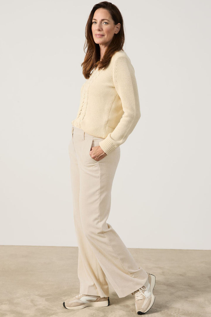 Gerry Weber 322021 MIRJA Cream Wide Leg Trousers - Experience Boutique
