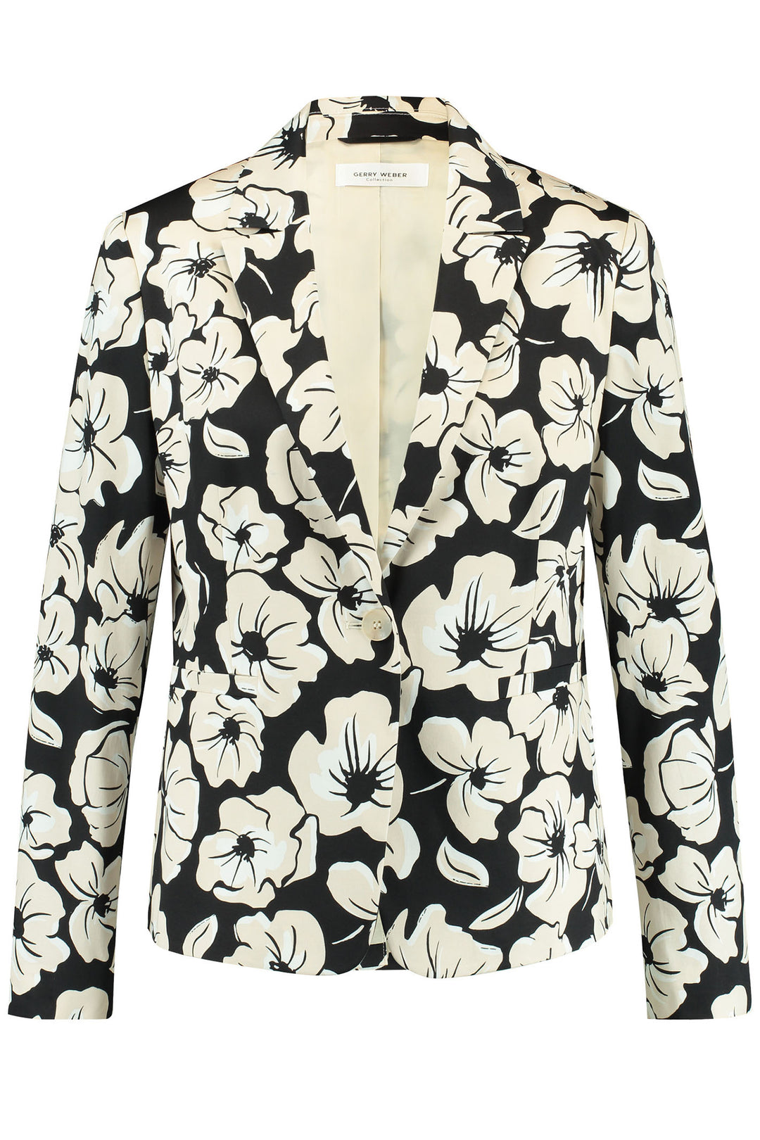 Gerry Weber 330053 Black Taupe Hibiscus Jacket Experience Boutique gerry-weber-330053-black-taupe-hibiscus-jacket-experience-boutique