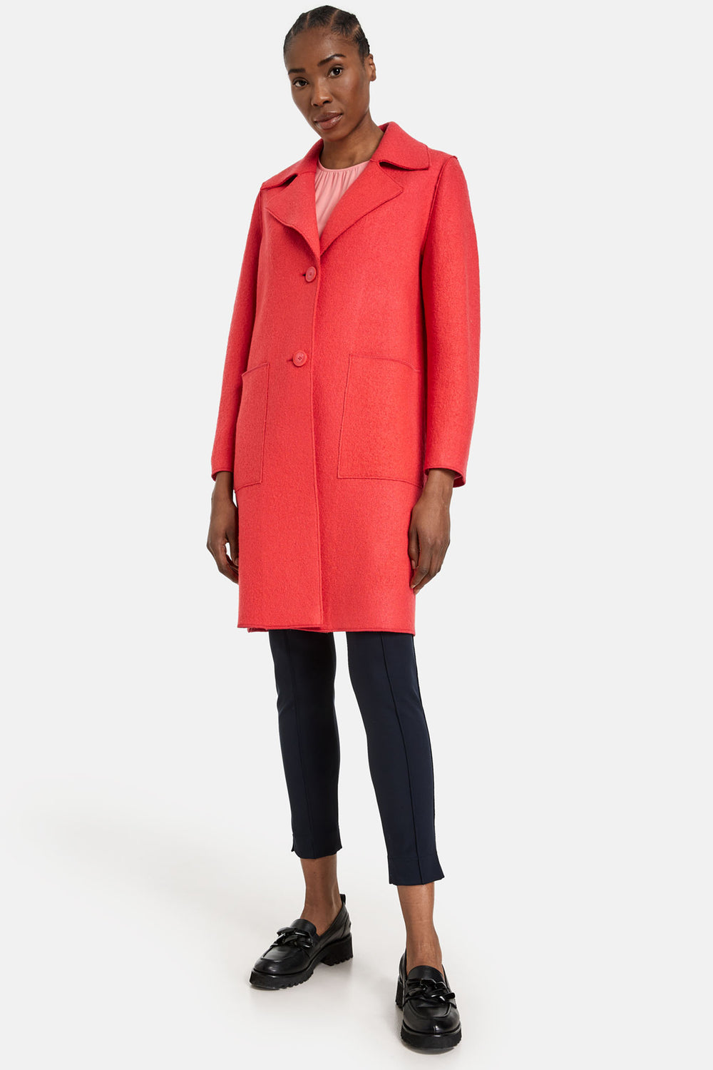 Gerry Weber 350206 60394 Hibiscus Orange Wool Style Coat - Experience Boutique