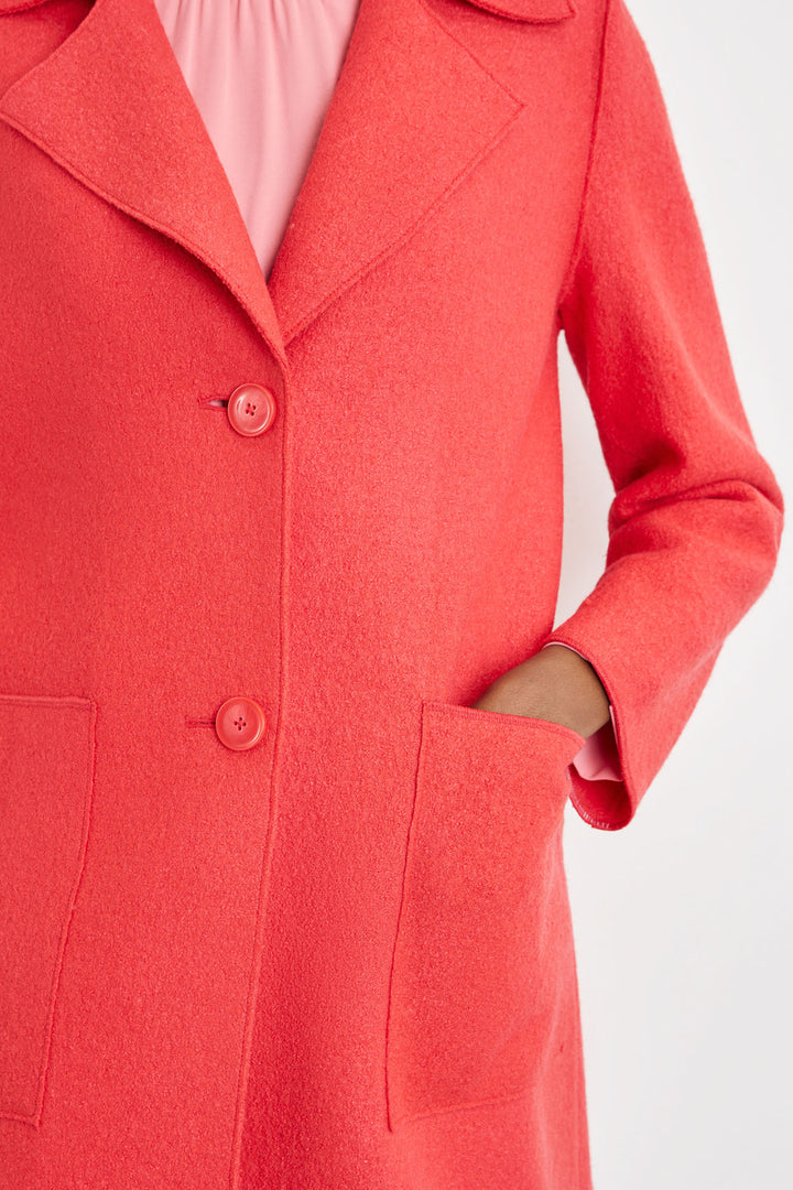 Gerry Weber 350206 60394 Hibiscus Orange Wool Style Coat - Experience Boutique