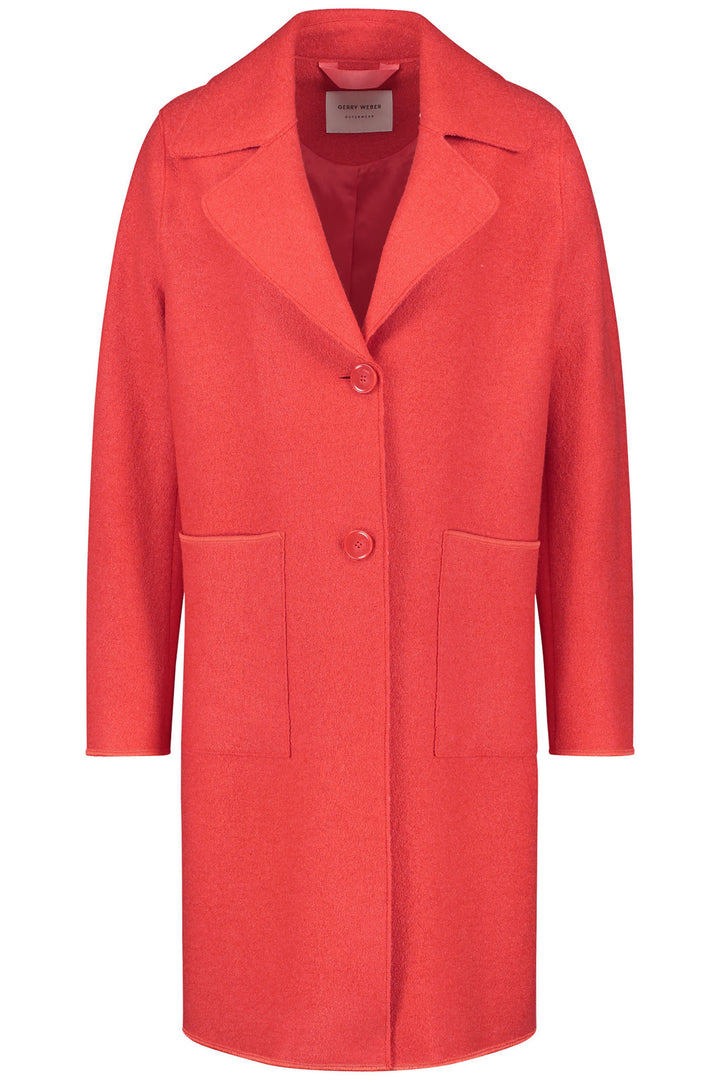 Gerry Weber 350206 60394 Hibiscus Orange Wool Style Coat - Experience Boutique