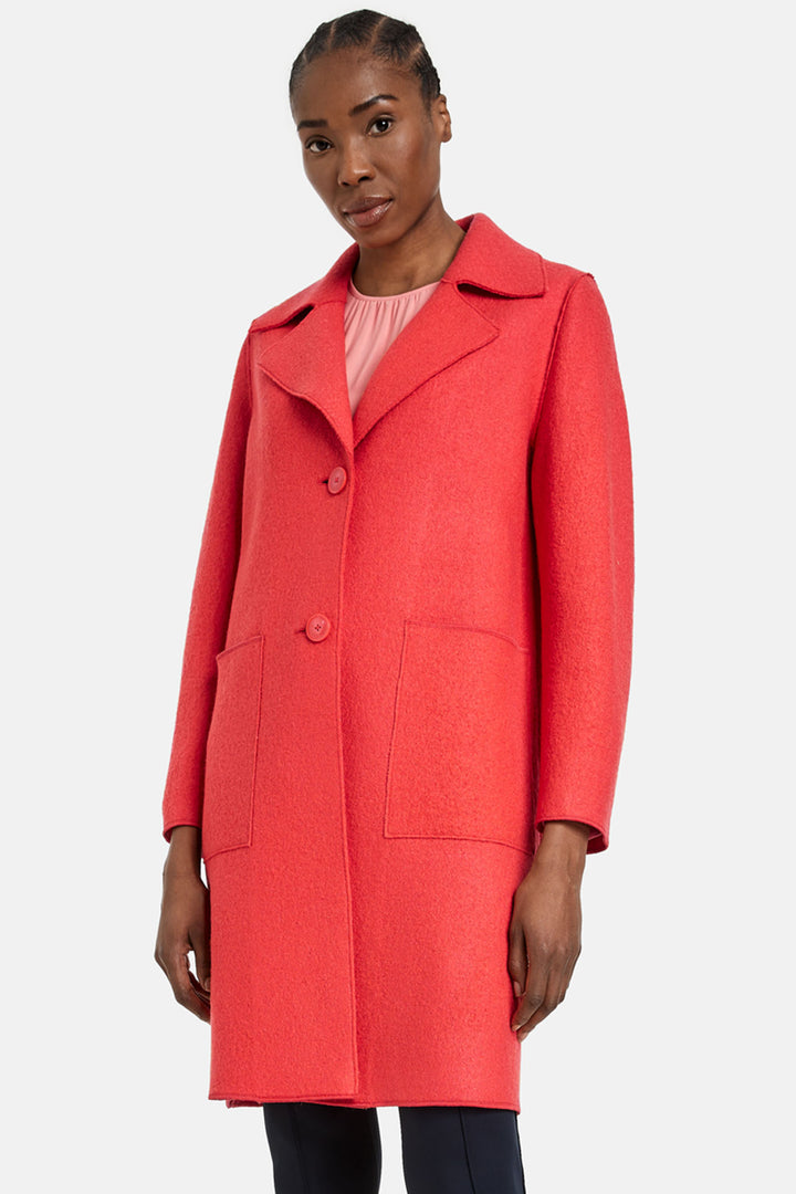 Gerry Weber 350206 60394 Hibiscus Orange Wool Style Coat - Experience Boutique