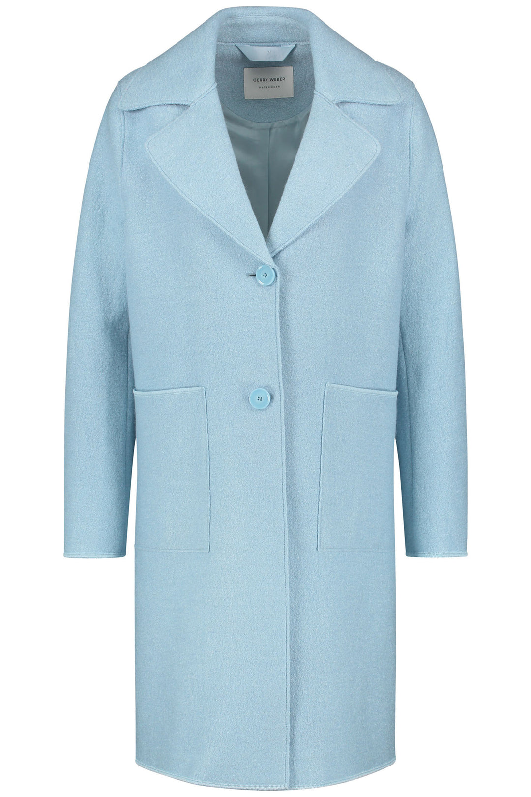 Gerry Weber 350206 80580 Sky Blue Wool Style Coat – Experience Boutique