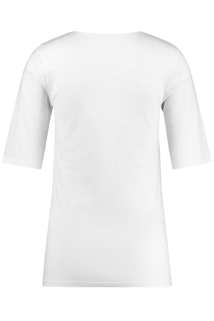 Gerry Weber 370201 Cream Square Neckline T-Shirt - Experience Boutique