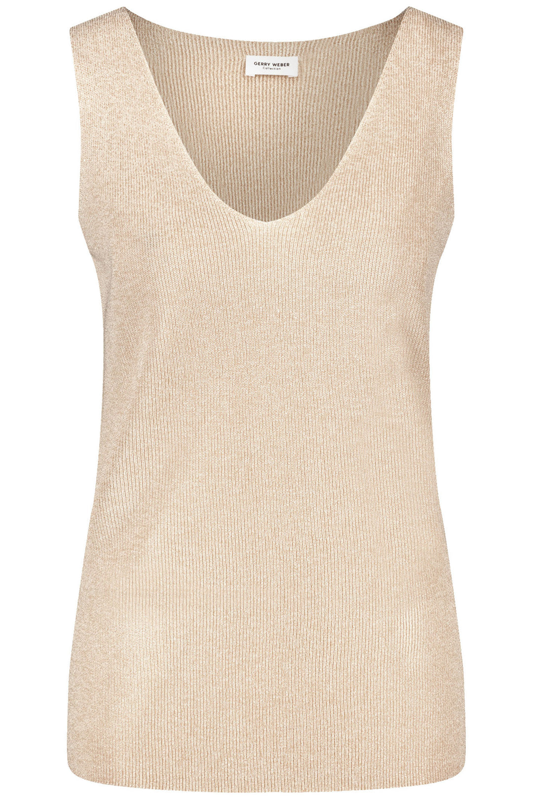 Gerry Weber 371031 Oatmeal Knitted Vest Top - Experience Boutique