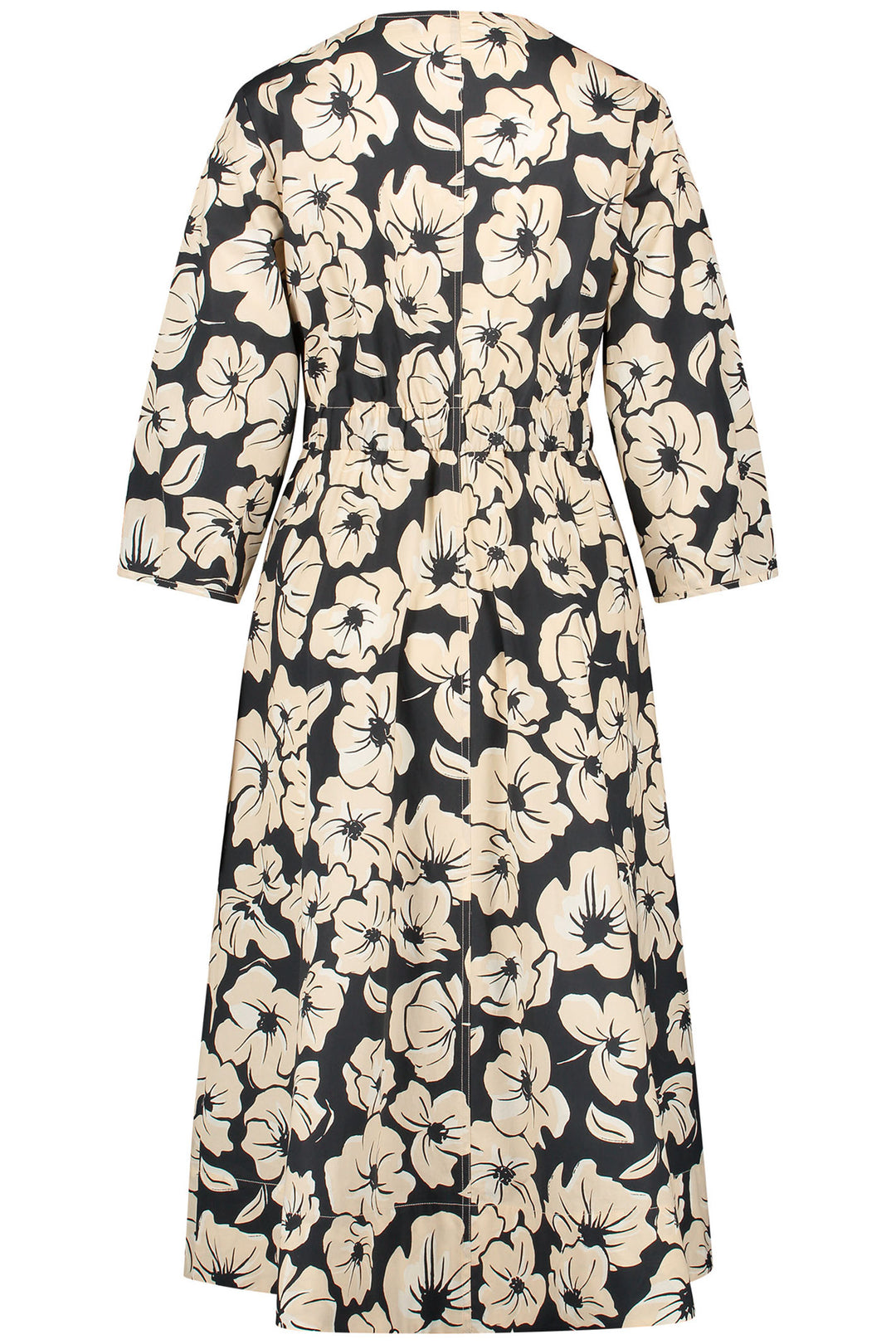 Gerry Weber 380024 Black & Taupe Hibiscus Print Dress - Experience Boutique