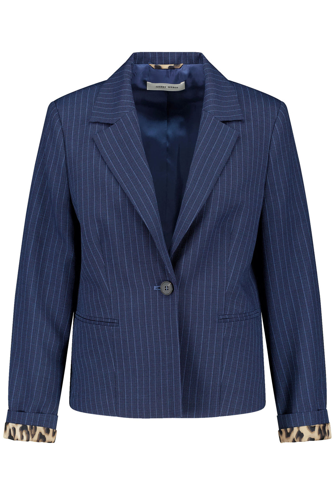 Gerry Weber 430010 Navy Blue Striped Jacket - Experience Boutique