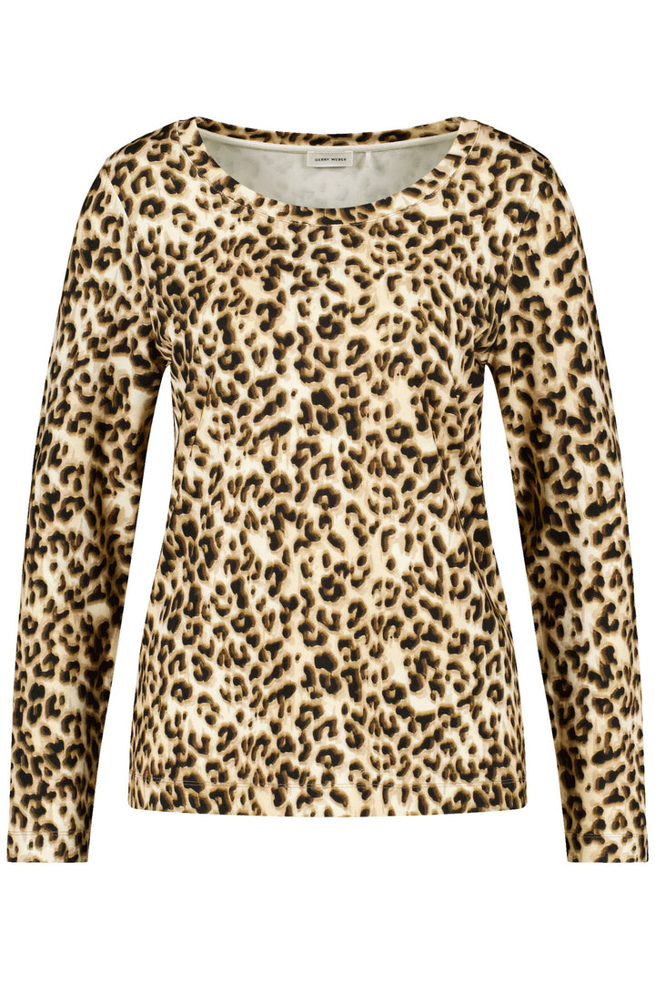 Gerry Weber 470215 Caramel Leopard Print Top - Experience Boutique