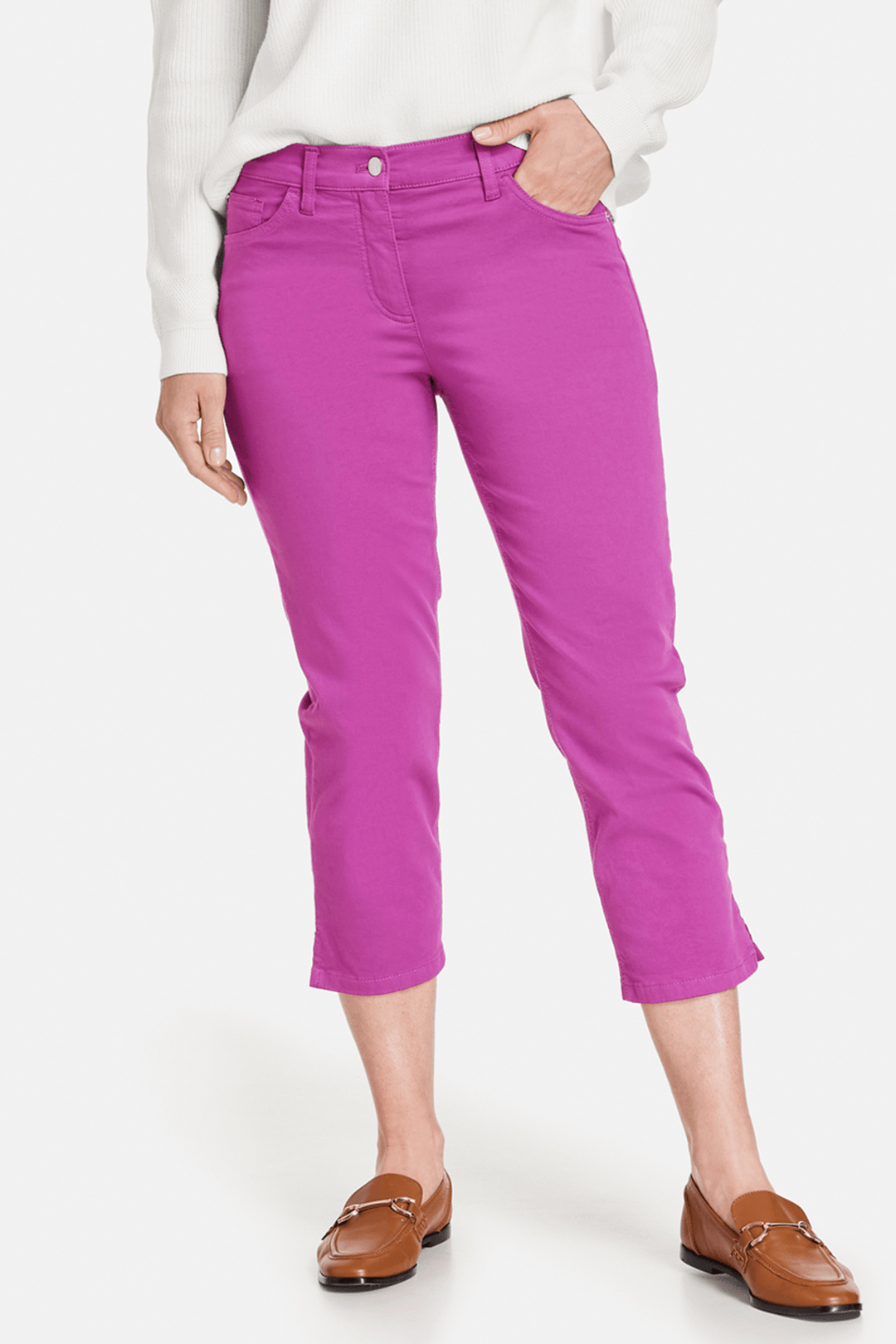 Gerry Weber 822097 Orchid Pink Best4me Cropped Trousers - Experience Boutique