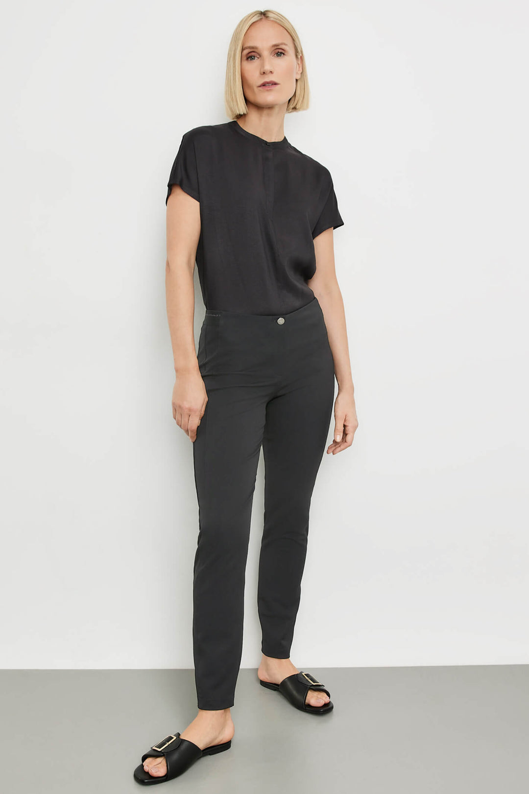 Gerry Weber 925039 Black Slim Fit Trousers - Experience Boutique