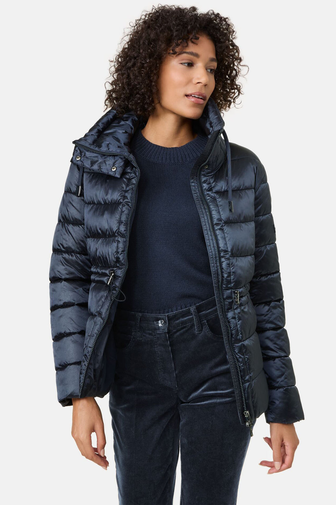 Gerry Weber Navy Blue Snake Print Coat 450012 - Experience Boutique