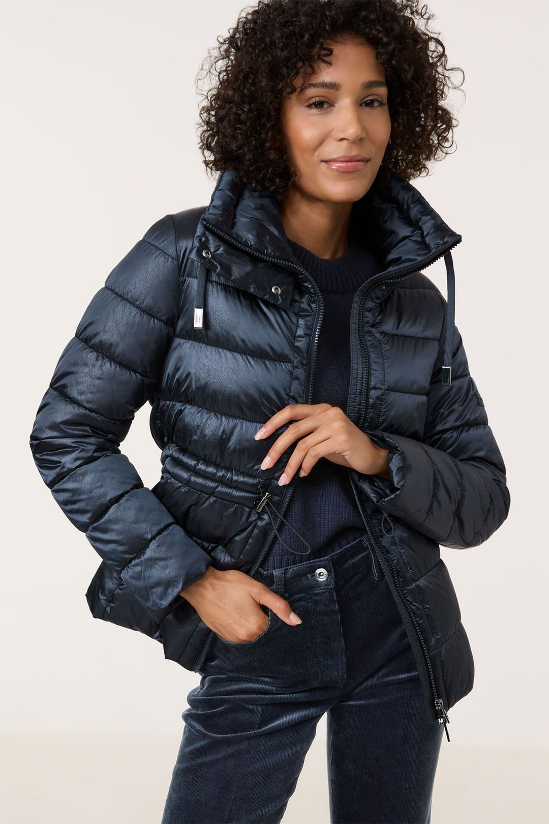 Gerry Weber Navy Blue Snake Print Coat 450012 - Main Image