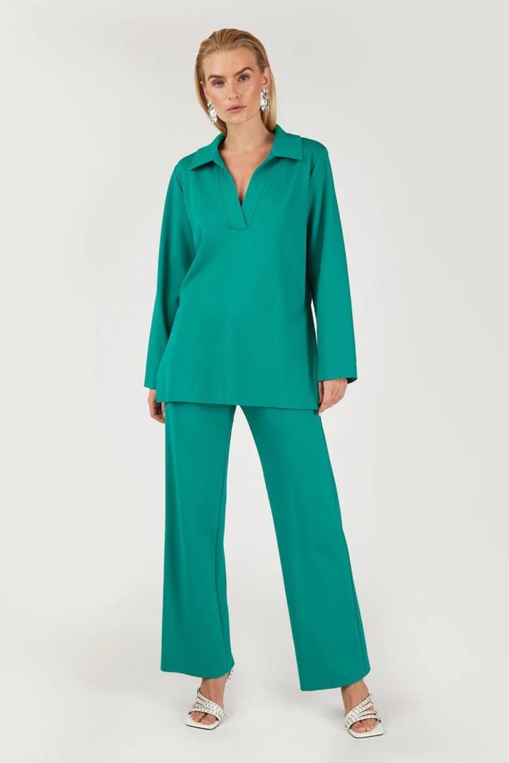 Gomaye 21699 Sea Green Wide Leg Trousers