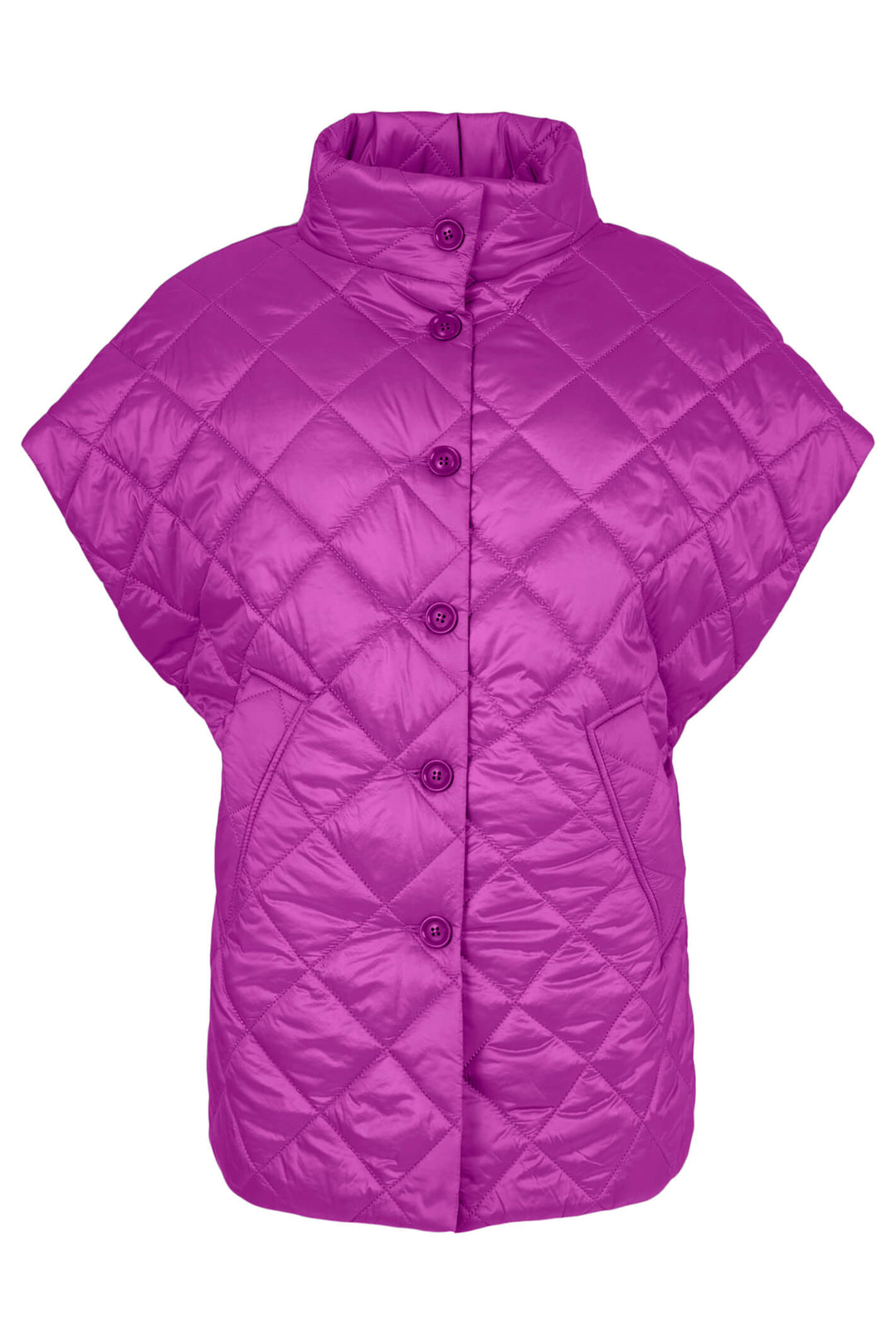 Gomaye 29150-2198-57 Purple High Neck Padded Gilet - Experience Boutique