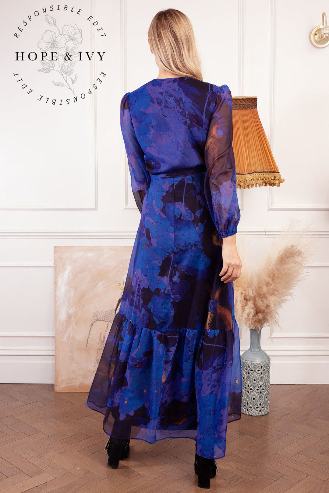 Hope & Ivy The Veronique Maxi Wrap Over Dress - Experience Boutique