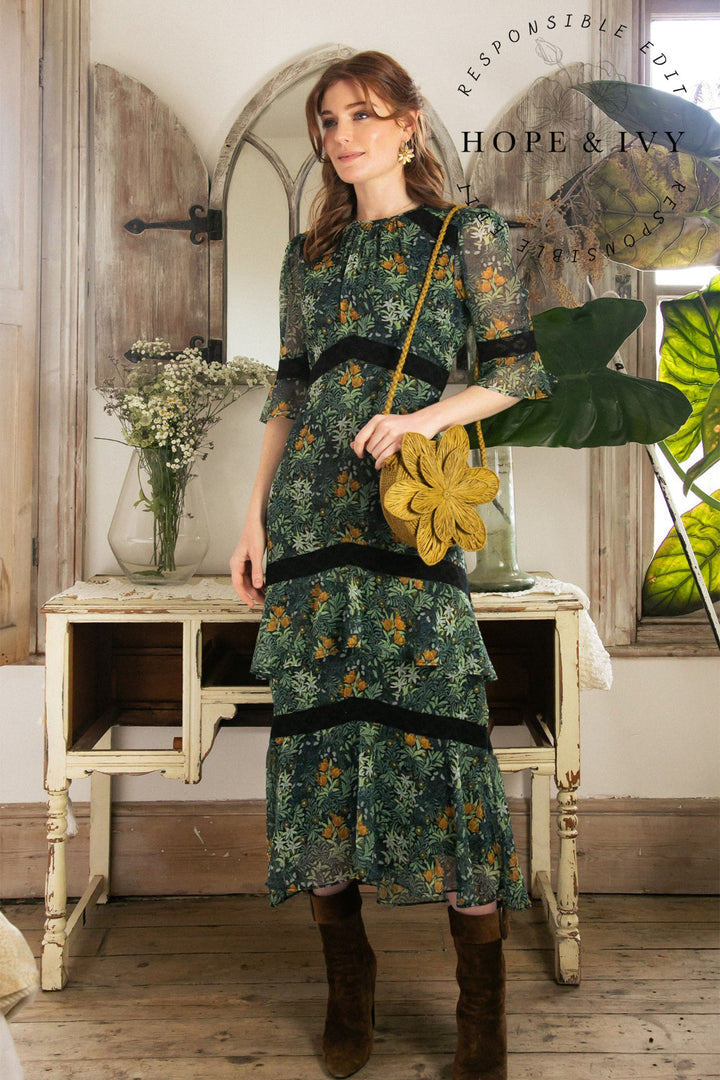 Hope & Ivy William Morris Society The Bower Dress - Experience Boutique
