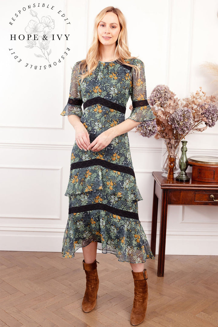 Hope & Ivy William Morris Society The Bower Dress - Experience Boutique