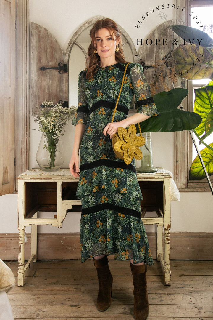 Hope & Ivy William Morris Society The Bower Dress - Experience Boutique