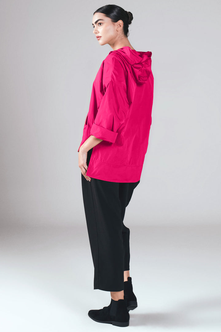 Igor W23-74 Yemen Fuchsia Pink Split Neck Hooded Tunic - Experience Boutique