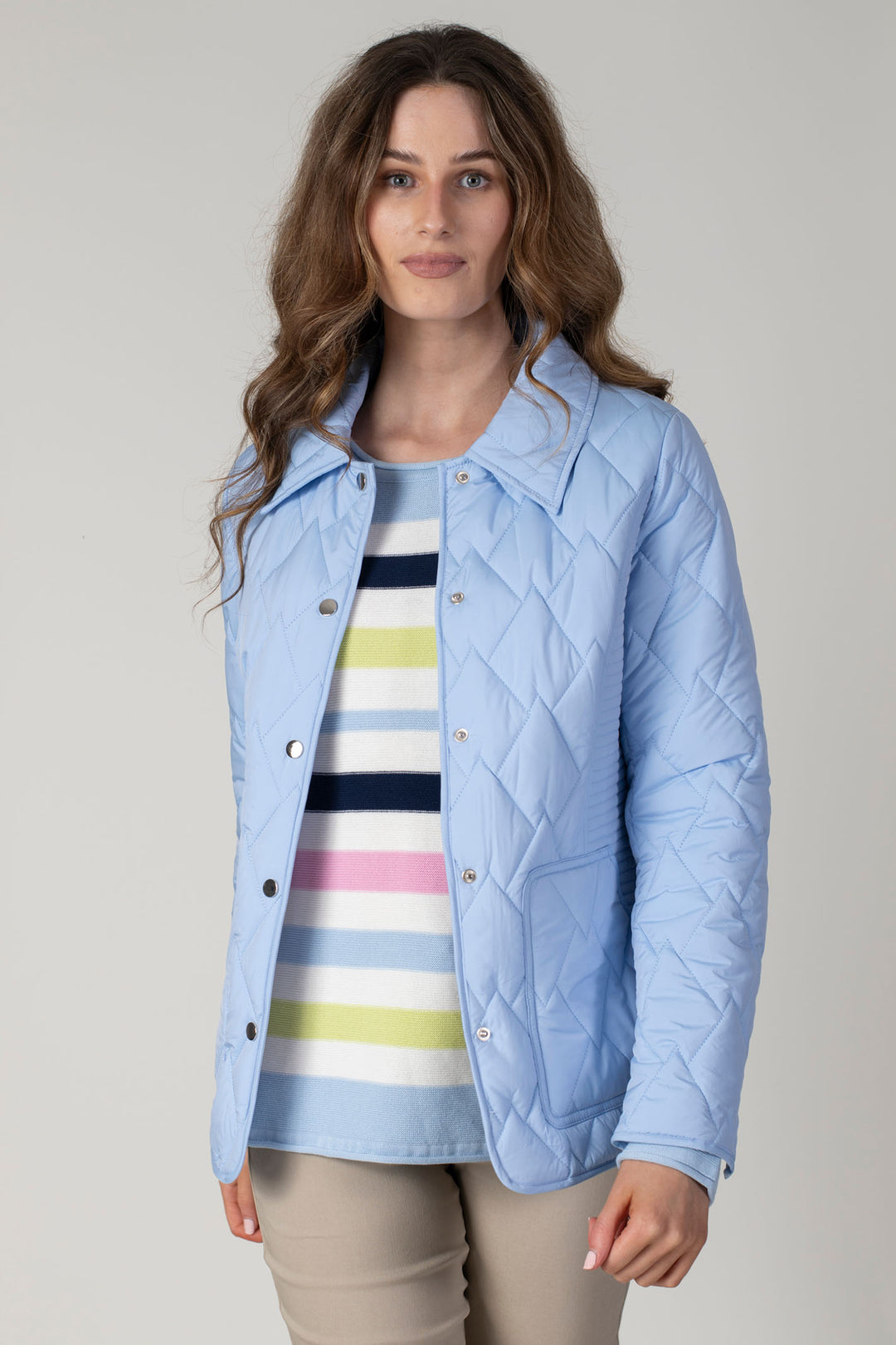 Jessica Graaf 27014 Light Blue Padded Jacket - Experience Boutique