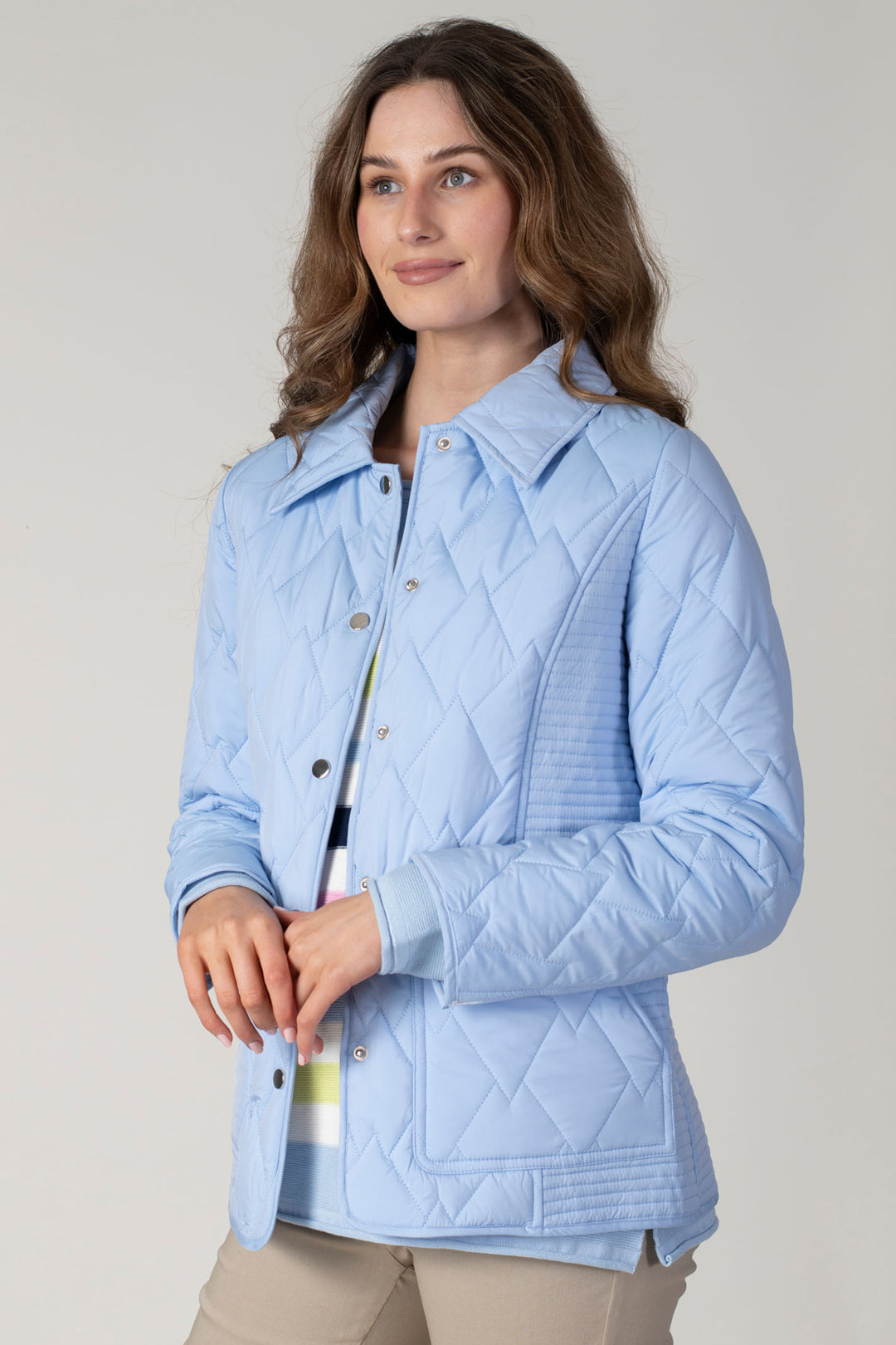 Jessica Graaf 27014 Light Blue Padded Jacket - Experience Boutique