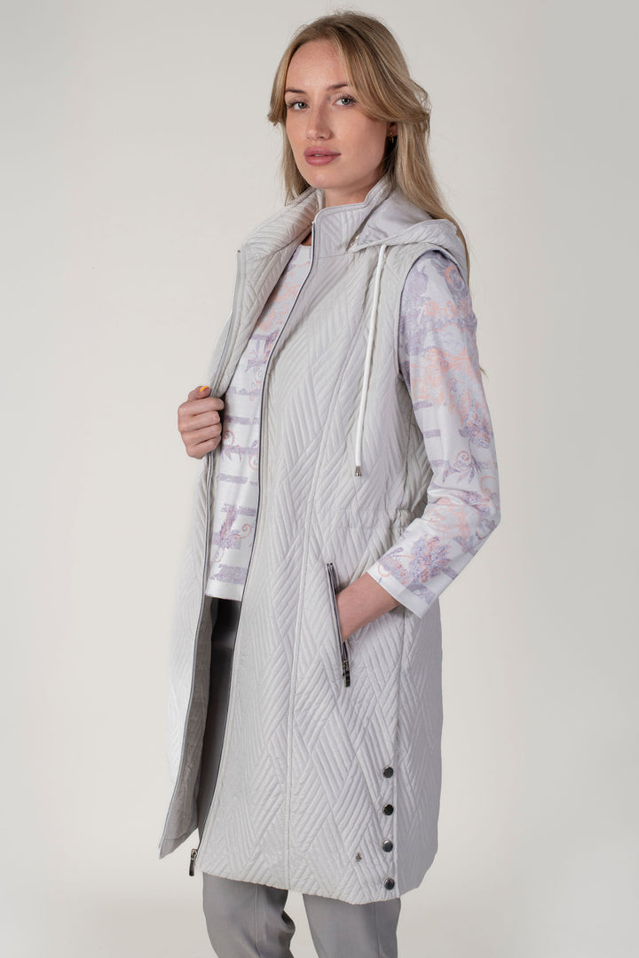 Jessica Graaf 27020 Grey Longline Hooded Gilet - Experience Boutique