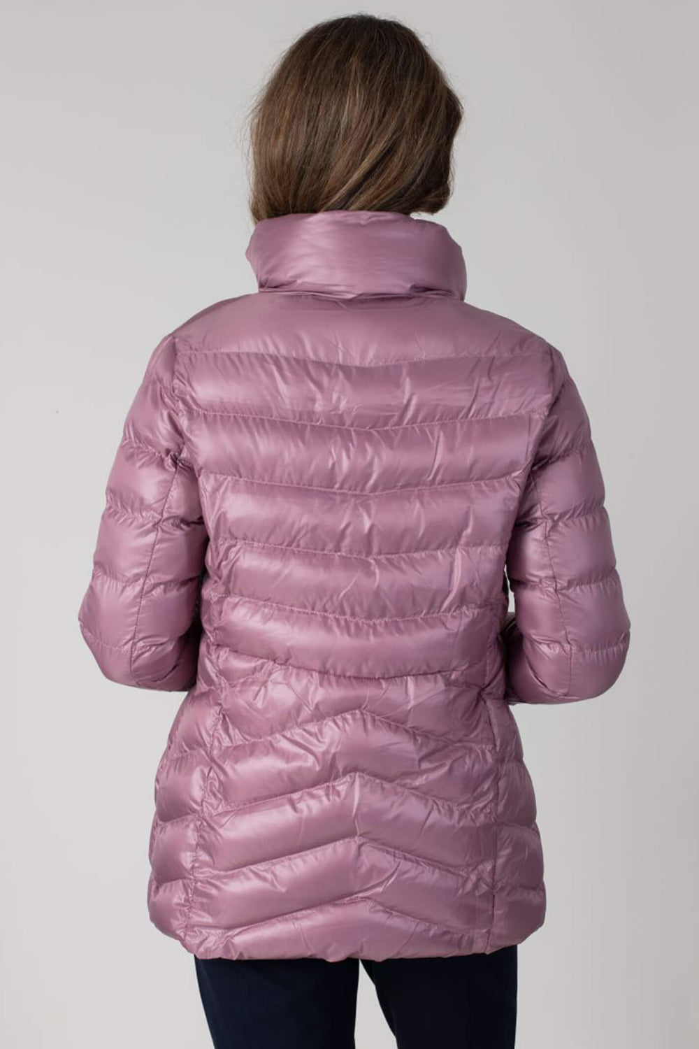 Jessica Graff 26104 Dusky Pink Mauve Padded Short Coat - Experience Boutique