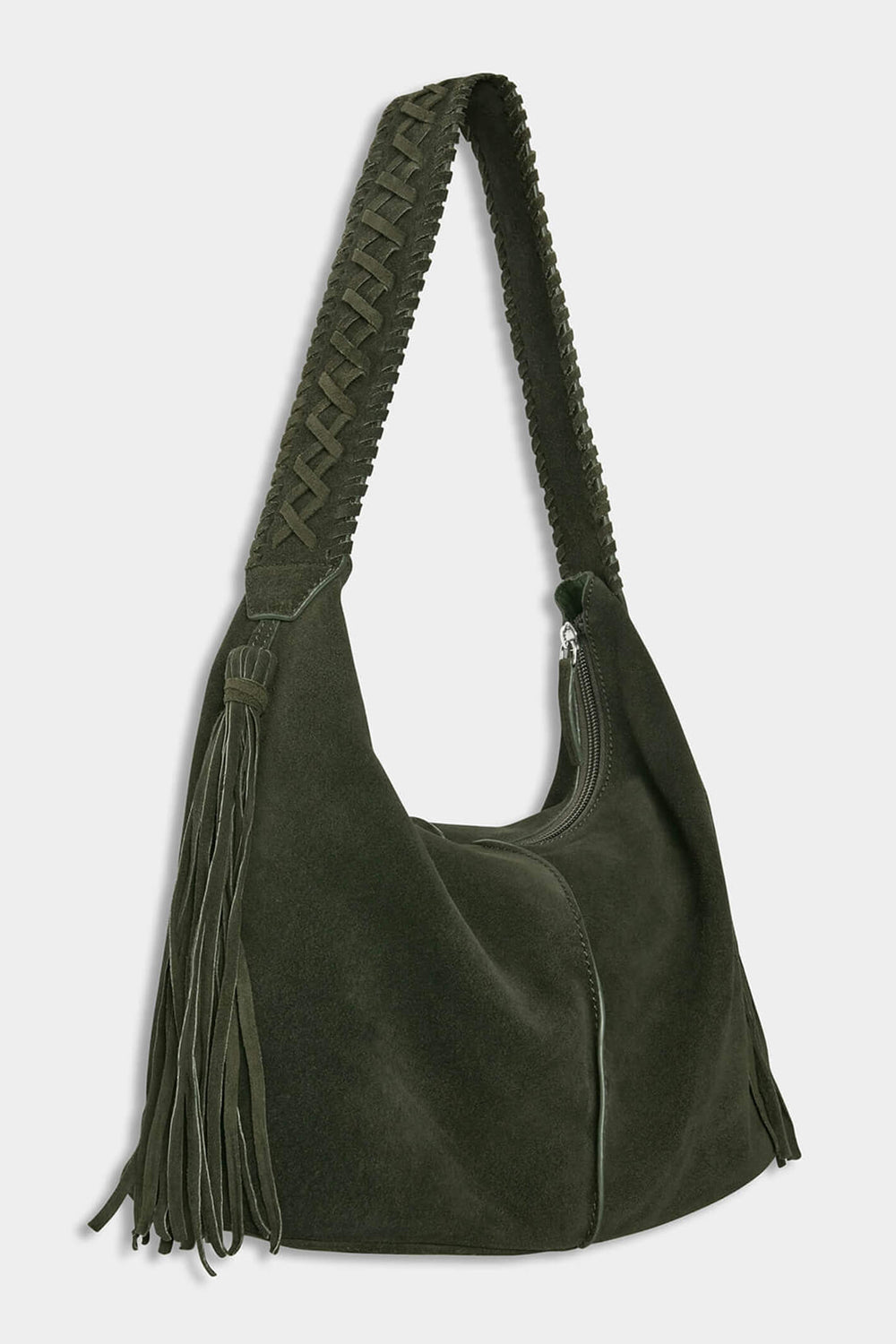 Joe Browns AD969 Forest Green Imogen Suede Shoulder Bag - Experience Boutique