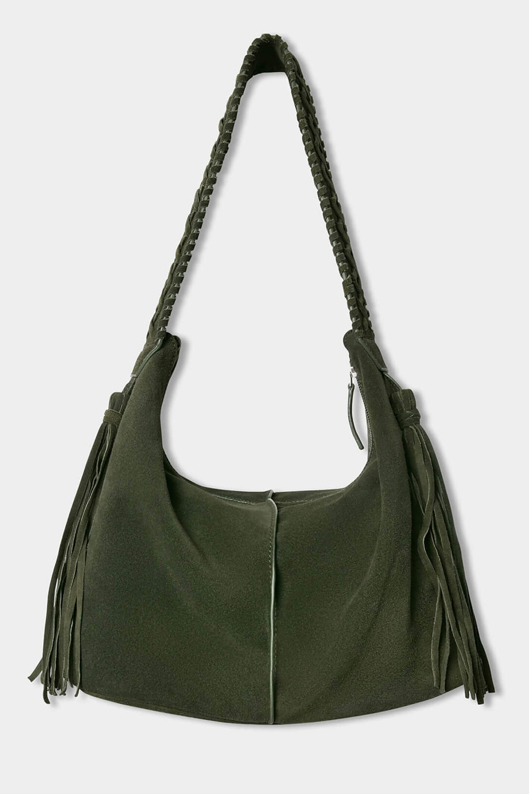 Joe Browns AD969 Forest Green Imogen Suede Shoulder Bag - Experience Boutique
