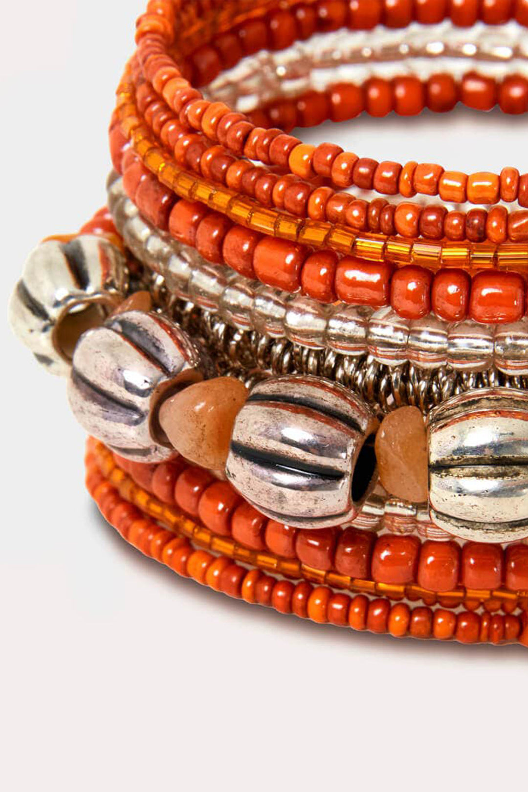 Joe Browns BJ940 Orange Paradise Beaded Cuff Bracelet - Experience Boutique