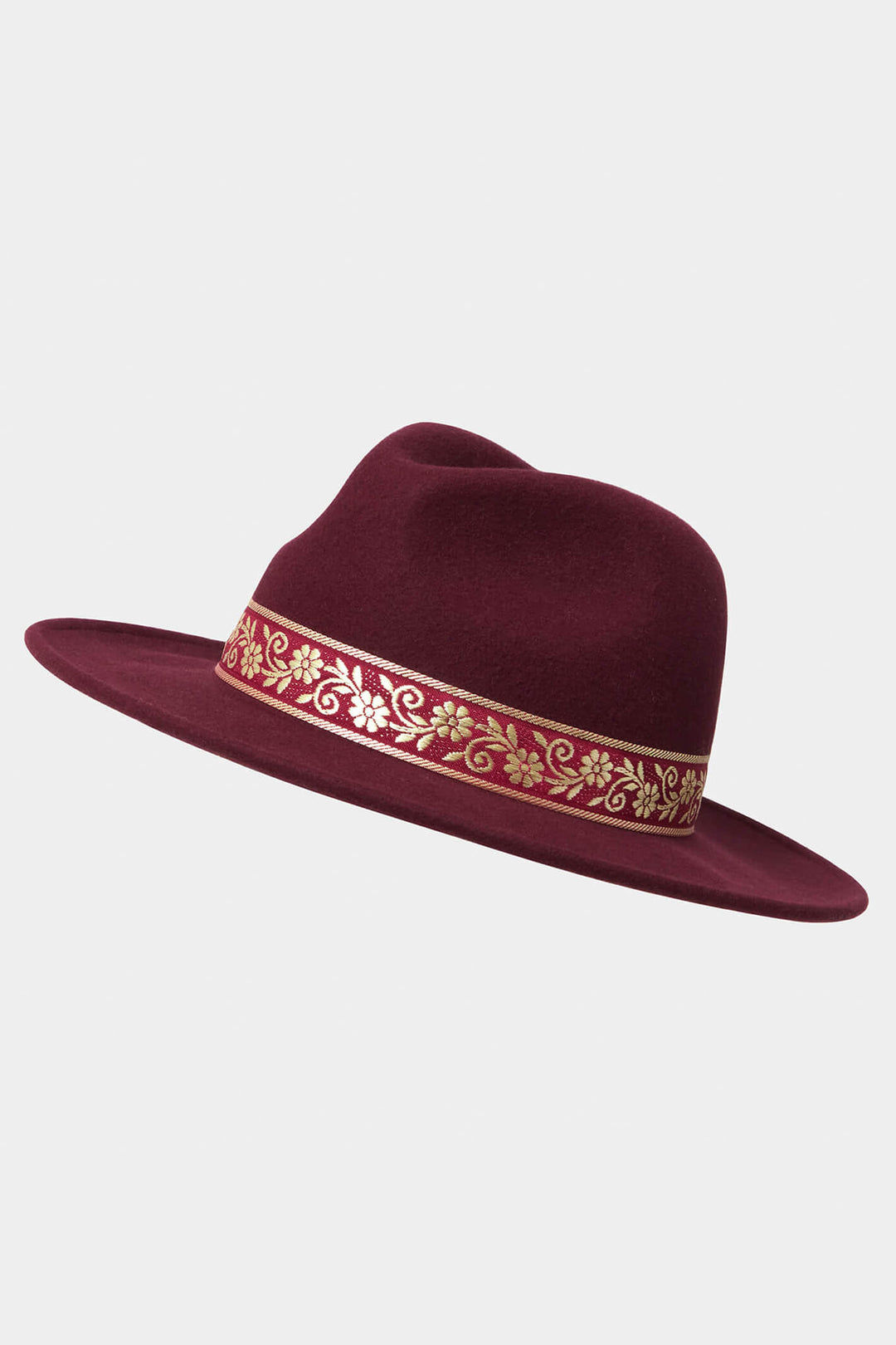 Joe Browns HB363 Burgundy Red Keep It Sleek Wool Fedora Hat - Experience Boutique