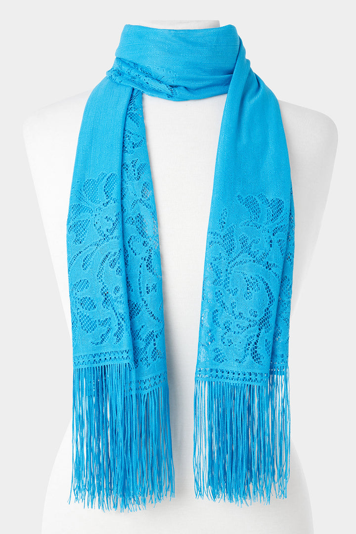Joe Browns HB414A Summer Haze Blue Lacey Scarf - Experience Boutique