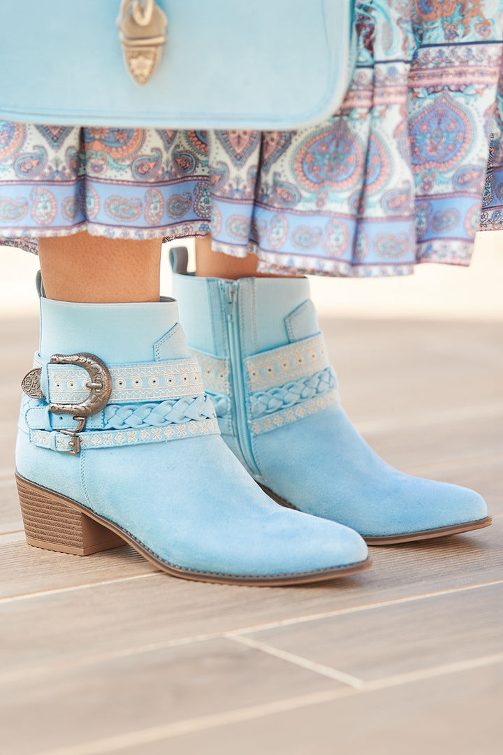 Joe Browns KA328A Horizon Boho Light Blue Slouch Boots - Experience Boutique